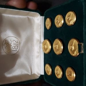 Mallard duck 24kt Gold Plated Button Set